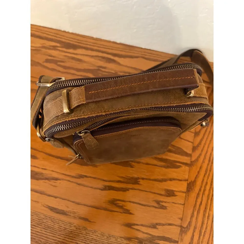 Jack&Chris Leather Messenger Bag for Men Man Purse Crossbody Bag